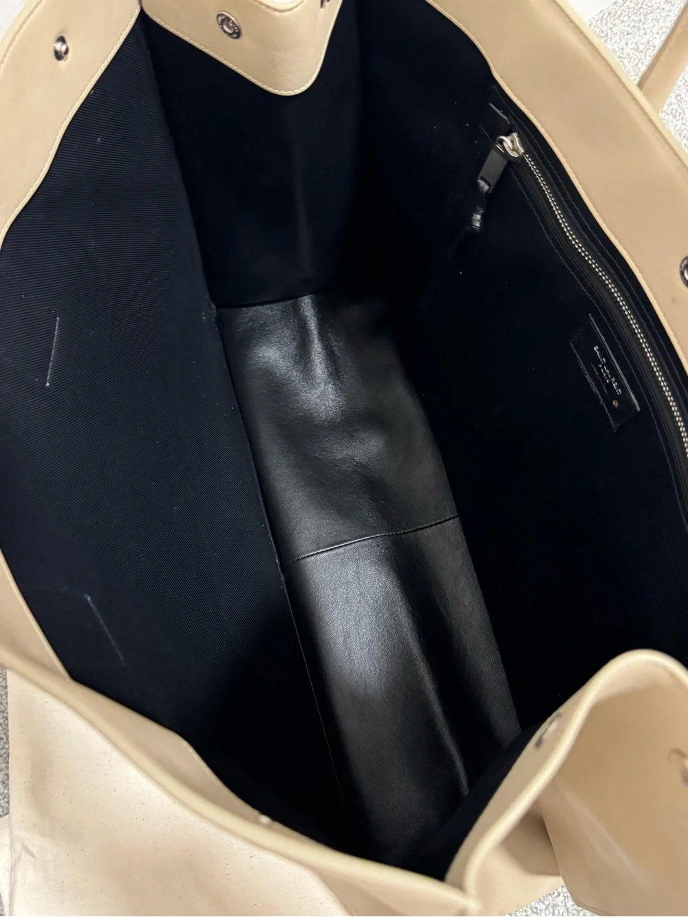 Saint Laurent Rive Gauche Tan Leather Tote Bag